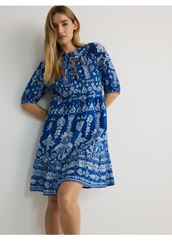 Reserved - Sukienka mini z bawełny - niebieski ze sklepu Reserved w kategorii Sukienki - zdjęcie 174666806