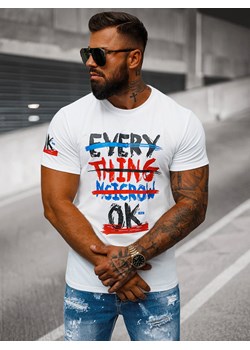 T-shirt męski biały OZONEE O/8T1266/1 ze sklepu ozonee.pl w kategorii T-shirty męskie - zdjęcie 174669858