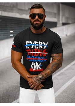 T-shirt męski czarny OZONEE O/8T1266/3 ze sklepu ozonee.pl w kategorii T-shirty męskie - zdjęcie 174669866