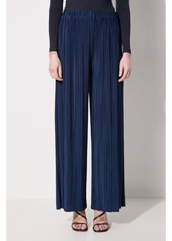 Samsoe Samsoe spodnie UMA damskie kolor granatowy szerokie high waist F21200187 ze sklepu PRM w kategorii Spodnie damskie - zdjęcie 174671195
