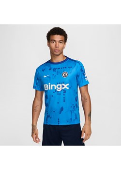 Męska przedmeczowa koszulka piłkarska z krótkim rękawem Nike Dri-FIT Chelsea F.C. Academy Pro - Niebieski ze sklepu Nike poland w kategorii T-shirty męskie - zdjęcie 174671237