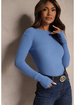 Niebieska Bluzka Longsleeve w Cienkie Prążki Terilissa ze sklepu Renee odzież w kategorii Bluzki damskie - zdjęcie 174675369
