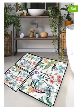 Colourful Cotton Dywaniki łazienkowe (3 szt.) w kolorze białym ze sklepu Limango Polska w kategorii Akcesoria łazienkowe - zdjęcie 174677466