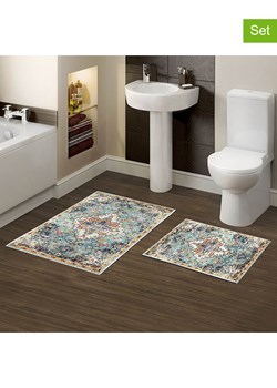 Colourful Cotton Dywaniki łazienkowe (2 szt.) w kolorze pomarańczowo-błękitnym ze sklepu Limango Polska w kategorii Akcesoria łazienkowe - zdjęcie 174677535