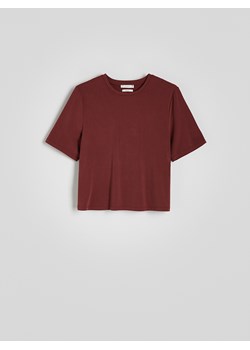 Reserved - T-shirt z modalem - kasztanowy ze sklepu Reserved w kategorii Bluzki damskie - zdjęcie 174678438