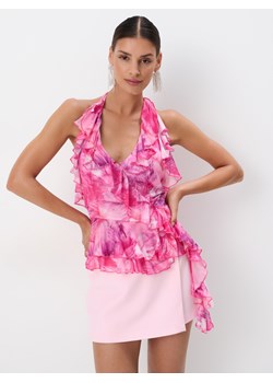 Mohito - Top z falbanami - pastelowy różowy ze sklepu Mohito w kategorii Bluzki damskie - zdjęcie 174682226