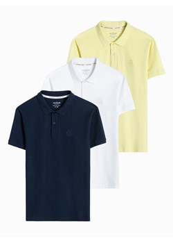 Zestaw koszulek męskich polo z dzianiny pique 3-pak - mix V22 Z28 ze sklepu ombre w kategorii T-shirty męskie - zdjęcie 174684998