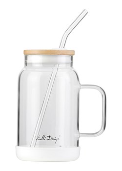 Vialli Design Szklanka w kolorze białym ze słomką - 600 ml ze sklepu Limango Polska w kategorii Szklanki - zdjęcie 174687677