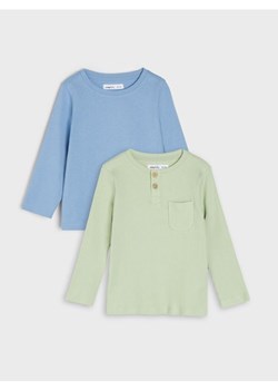 Sinsay - Koszulka z długimi rękawami 2 pack - zielony ze sklepu Sinsay w kategorii Kaftaniki i bluzki - zdjęcie 174691587