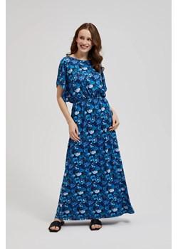 Sukienka maxi w tropikalny wzór niebieska ze sklepu Moodo.pl w kategorii Sukienki - zdjęcie 174693085