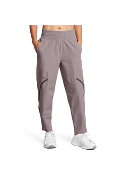 Damskie spodnie treningowe Under Armour Unstoppable Ankle Pant - beżowe ze sklepu Sportstylestory.com w kategorii Spodnie damskie - zdjęcie 174694557
