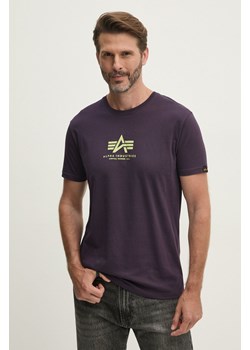 Alpha Industries t-shirt bawełniany męski kolor fioletowy z nadrukiem ze sklepu PRM w kategorii T-shirty męskie - zdjęcie 174695489