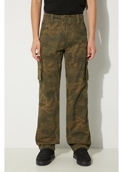 Alpha Industries spodnie bawełniane Jet Pant Camo kolor zielony proste 101212C ze sklepu PRM w kategorii Spodnie męskie - zdjęcie 174695697