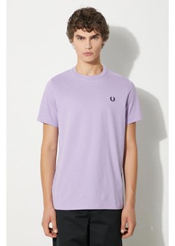 Fred Perry t-shirt bawełniany Crew Neck T-Shirt męski kolor fioletowy gładki M1600.W51 ze sklepu PRM w kategorii T-shirty męskie - zdjęcie 174695787