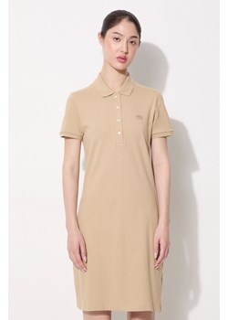Lacoste sukienka kolor beżowy mini prosta ze sklepu PRM w kategorii Sukienki - zdjęcie 174695807