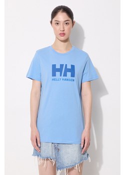 Helly Hansen t-shirt bawełniany kolor niebieski 34112-001 ze sklepu PRM w kategorii Bluzki damskie - zdjęcie 174695815