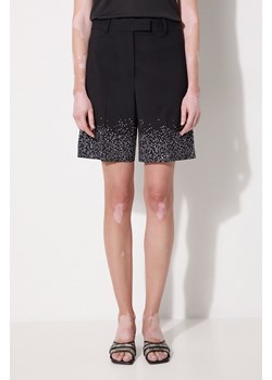 JW Anderson szorty wełniane Crystal Hem Tailored Shorts kolor czarny z aplikacją high waist SR0095.PG1321.999 ze sklepu PRM w kategorii Szorty - zdjęcie 174695945