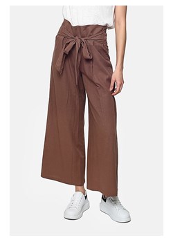Le Jardin du Lin Lniane spodnie w kolorze brązowym ze sklepu Limango Polska w kategorii Spodnie damskie - zdjęcie 174698019