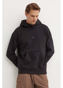 adidas bluza City Escape męska kolor czarny z kapturem gładka IY1501 ze sklepu ANSWEAR.com w kategorii Bluzy męskie - zdjęcie 174702048