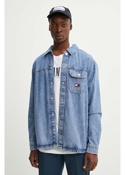 Tommy Jeans koszula męska kolor niebieski relaxed z kołnierzykiem klasycznym DM0DM19527 ze sklepu ANSWEAR.com w kategorii Koszule męskie - zdjęcie 174702217