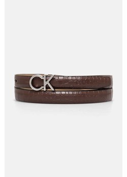 Calvin Klein pasek damski kolor brązowy K60K612390 ze sklepu ANSWEAR.com w kategorii Paski damskie - zdjęcie 174703156