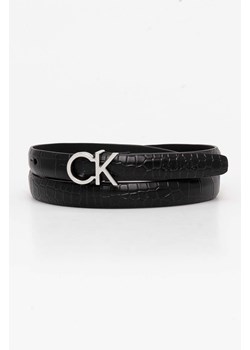 Calvin Klein pasek damski kolor czarny K60K612390 ze sklepu ANSWEAR.com w kategorii Paski damskie - zdjęcie 174703158