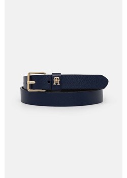 Tommy Hilfiger pasek skórzany damski kolor granatowy AW0AW16607 ze sklepu ANSWEAR.com w kategorii Paski damskie - zdjęcie 174703206