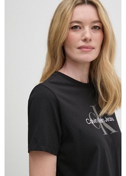 Calvin Klein Jeans t-shirt bawełniany damski kolor czarny 00040WL260 ze sklepu ANSWEAR.com w kategorii Bluzki damskie - zdjęcie 174704135