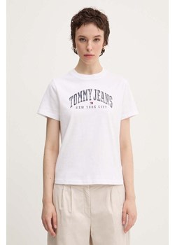 Tommy Jeans t-shirt bawełniany damski kolor biały DW0DW19826 ze sklepu ANSWEAR.com w kategorii Bluzki damskie - zdjęcie 174704155