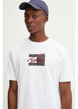 Tommy Jeans t-shirt męski kolor biały z nadrukiem DM0DM18528 ze sklepu ANSWEAR.com w kategorii T-shirty męskie - zdjęcie 174704236