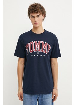 Tommy Jeans t-shirt bawełniany męski kolor granatowy z nadrukiem DM0DM18537 ze sklepu ANSWEAR.com w kategorii T-shirty męskie - zdjęcie 174704279