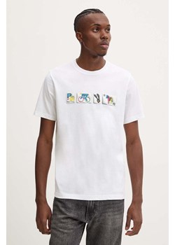 PS Paul Smith t-shirt bawełniany męski kolor biały z nadrukiem M2R.011R.NP4805 ze sklepu ANSWEAR.com w kategorii T-shirty męskie - zdjęcie 174704389