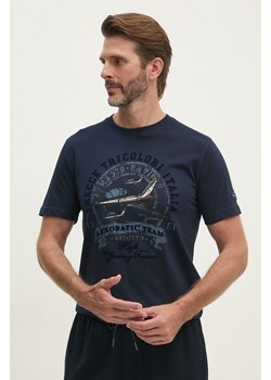 Aeronautica Militare t-shirt bawełniany męski kolor granatowy z nadrukiem TS2334J641 ze sklepu ANSWEAR.com w kategorii T-shirty męskie - zdjęcie 174704506