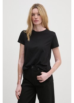 Sisley t-shirt bawełniany damski kolor czarny ze sklepu ANSWEAR.com w kategorii Bluzki damskie - zdjęcie 174704809