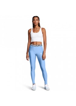 Damskie legginsy treningowe Under Armour Heatgear Rib Legging - niebieskie ze sklepu Sportstylestory.com w kategorii Spodnie damskie - zdjęcie 174707685