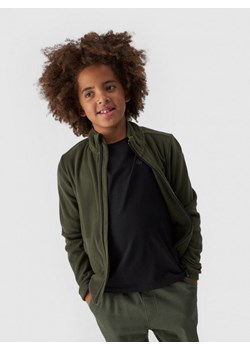 Chłopięcy polar rozpinany bez kaptura 4F 4FJWMM00TFLEM245 - khaki ze sklepu Sportstylestory.com w kategorii Bluzy chłopięce - zdjęcie 174708945