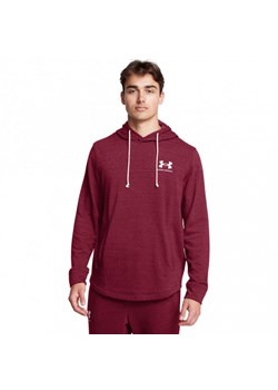 Męska bluza dresowa nierozpinana z kapturem Under Armour UA Rival Terry Lc Hd - czerwona ze sklepu Sportstylestory.com w kategorii Bluzy męskie - zdjęcie 174709649