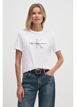 Calvin Klein Jeans t-shirt bawełniany damski kolor biały 00040WL260 ze sklepu ANSWEAR.com w kategorii Bluzki damskie - zdjęcie 174714319