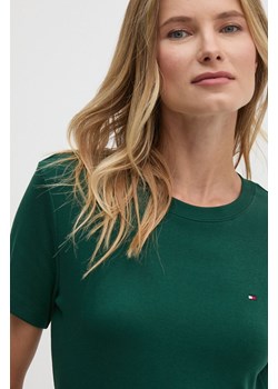 Tommy Hilfiger t-shirt bawełniany damski kolor zielony WW0WW40587 ze sklepu ANSWEAR.com w kategorii Bluzki damskie - zdjęcie 174714388