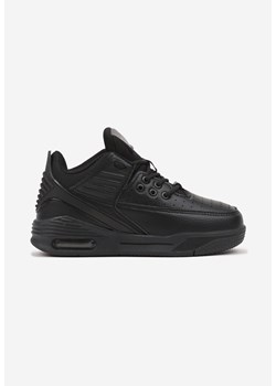Czarne Płaskie Buty Sportowe Sneakersy za Kostkę z Perforacją i Tłoczeniem Neritha ze sklepu born2be.pl w kategorii Buty sportowe dziecięce - zdjęcie 174717787