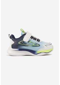 Biało-Niebieskie Buty Sportowe Sneakersy na Grubszej Podeszwie na Rzep Erislo ze sklepu born2be.pl w kategorii Buty sportowe dziecięce - zdjęcie 174717835