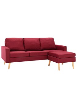 3-osobowa sofa z podnóżkiem czerwone wino - Muria 4Q ze sklepu Edinos.pl w kategorii Sofy i kanapy - zdjęcie 174717996