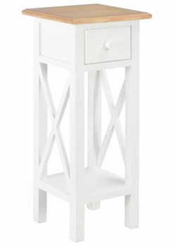Biały stolik boczny drewniany M0-L56 ze sklepu Edinos.pl w kategorii Doniczki i osłonki - zdjęcie 174718026