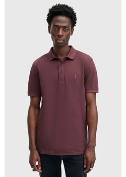 AllSaints polo bawełniane REFORM kolor bordowy gładki M075PB ze sklepu ANSWEAR.com w kategorii T-shirty męskie - zdjęcie 174723236