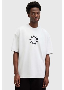 AllSaints t-shirt bawełniany TIERRA SS CREW męski kolor szary z nadrukiem M072PB ze sklepu ANSWEAR.com w kategorii T-shirty męskie - zdjęcie 174723668