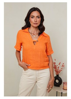Le Monde du Lin Lniana bluzka w kolorze pomarańczowym ze sklepu Limango Polska w kategorii Bluzki damskie - zdjęcie 174725075