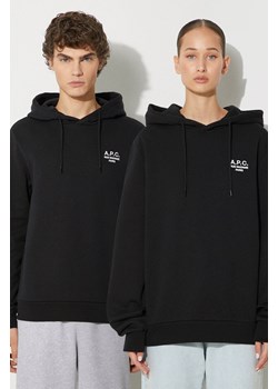 A.P.C. bluza hoodie standard rue madame GOTS kolor czarny z kapturem melanżowa COHBV.M27914 ze sklepu PRM w kategorii Bluzy męskie - zdjęcie 174727486