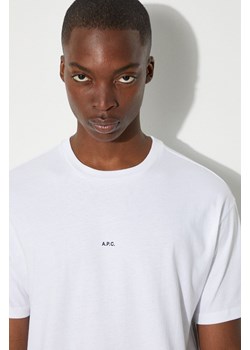 A.P.C. t-shirt bawełniany t-shirt boxy micro logo GOTS męski kolor biały gładki COHBW.H26386 ze sklepu PRM w kategorii T-shirty męskie - zdjęcie 174727606