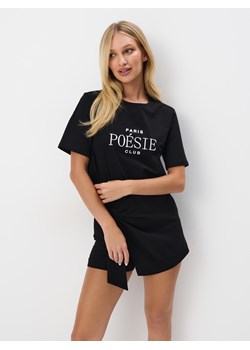 Mohito - T-shirt z napisem - czarny ze sklepu Mohito w kategorii Bluzki damskie - zdjęcie 174735159