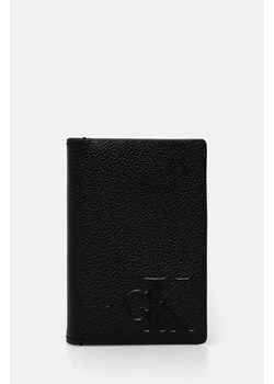 Calvin Klein Jeans etui na karty skórzane kolor czarny K50K512595 ze sklepu ANSWEAR.com w kategorii Etui - zdjęcie 174738689